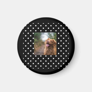 Zwart-wit stippenpatroon Hond foto Magneet