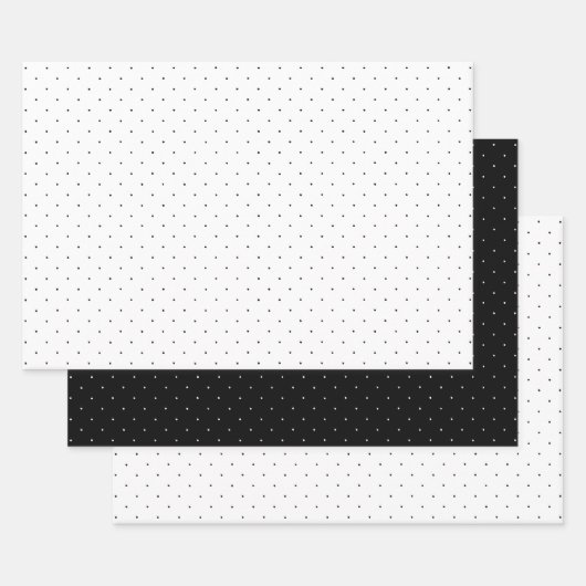Zwart-wit Stippenpatroon Inpakpapier Vel (Set)