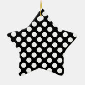 Zwart-wit Stippenpatroon Keramisch Ornament (Voorkant)