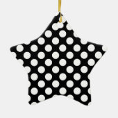Zwart-wit Stippenpatroon Keramisch Ornament (Achterkant)