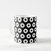 Zwart/Wit Stippenpatroon Koffiemok (Voorkant links)