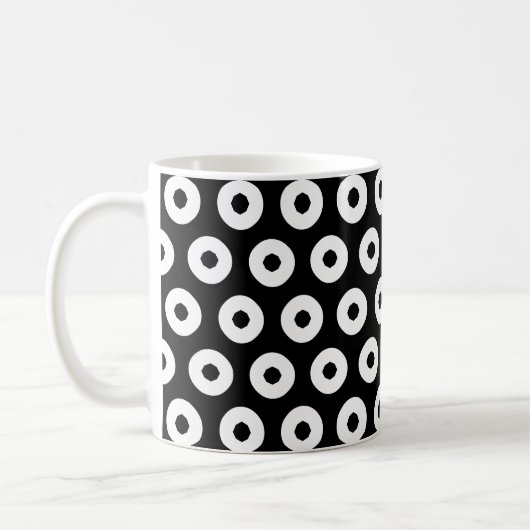 Zwart/Wit Stippenpatroon Koffiemok (Links)