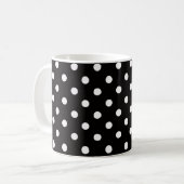 Zwart-wit stippenpatroon koffiemok (Voorkant links)