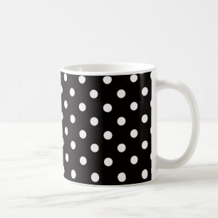 Zwart-wit stippenpatroon koffiemok