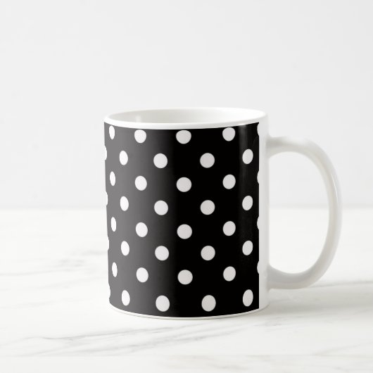 Zwart-wit stippenpatroon koffiemok (Rechts)
