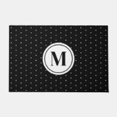 Zwart-wit Stippenpatroon Monogram Deurmat (Voorkant)