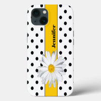 Zwart-wit stippenpatroon, Shasta Daisy iPhone Hoes