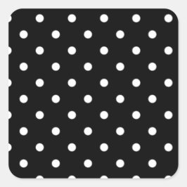 Zwart-Wit Stippenpatroon Vierkante Sticker