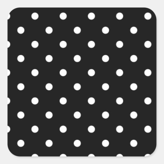 Zwart-Wit Stippenpatroon Vierkante Sticker (Voorkant)