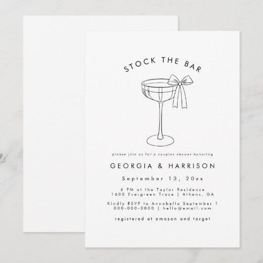 Zwart Wit Stock De Uitnodiging van de Bardouche (Voorkant / Achterkant)