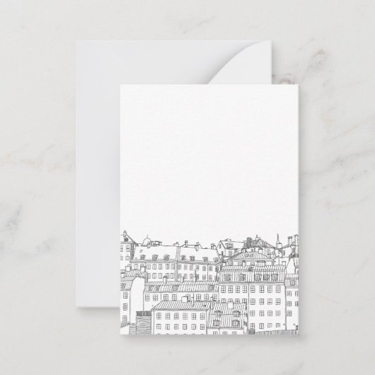 Zwart-wit Stockholm Notitiekaartje (Voorkant)