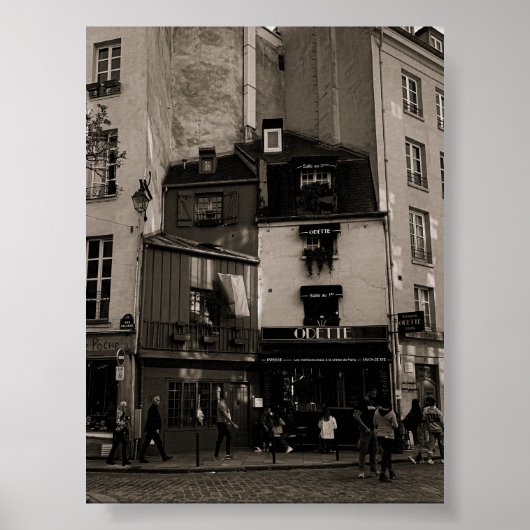 Zwart-wit straatfotografie in Parijs Poster (Voorkant)
