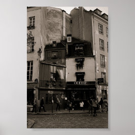 zwart-wit straatfotografie in Parijs Poster