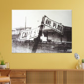 Zwart-wit straatteken canvas afdruk (Insitu (Woonkamer))