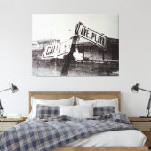 Zwart-wit straatteken canvas afdruk (Insitu (Slaapkamer))