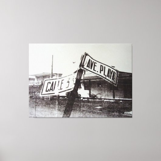 Zwart-wit straatteken canvas afdruk (Voorkant)