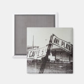 Zwart-wit straatteken magneet (Voorkant / Achterkant)