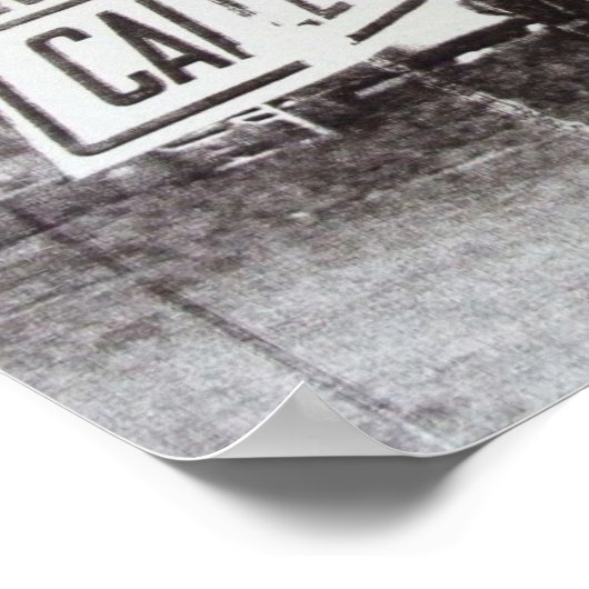 Zwart-wit straatteken poster (Hoek)