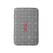 Zwart wit stralend patroon Thunder_Cove Badmat (Voorkant Verticaal)