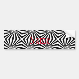 Zwart wit stralend patroon Thunder_Cove Bumpersticker