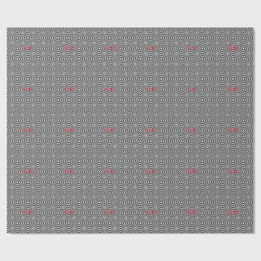Zwart wit stralend patroon Thunder_Cove Cadeaupapier (Vlak)