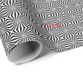 Zwart wit stralend patroon Thunder_Cove Cadeaupapier (Rol Hoek)