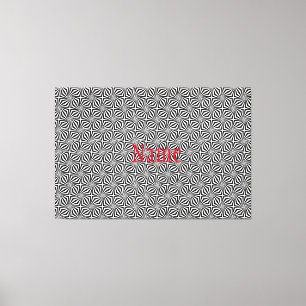 Zwart wit stralend patroon Thunder_Cove Canvas Afdruk