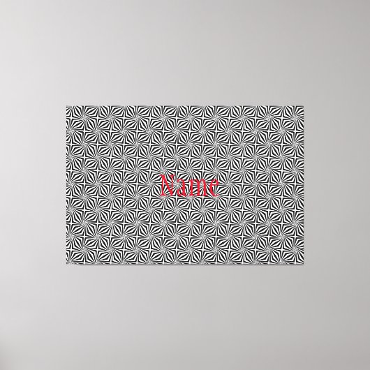 Zwart wit stralend patroon Thunder_Cove Canvas Afdruk (Voorkant)