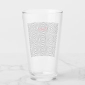 Zwart wit stralend patroon Thunder_Cove Glas (Achterkant)