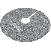 Zwart wit stralend patroon Thunder_Cove Kerstboom Rok (Gekanteld)