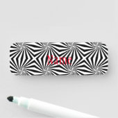 Zwart wit stralend patroon Thunder_Cove Naamplaatje (In situ)