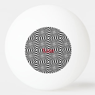 Zwart wit stralend patroon Thunder_Cove Pingpongbal