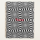 Zwart wit stralend patroon Thunder_Cove Planner (Voorkant)