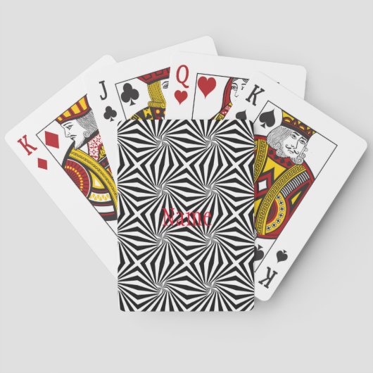 Zwart Wit Stralend Patroon Thunder_Cove Pokerkaarten (Achterkant)