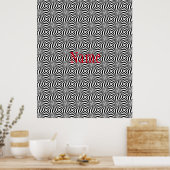 Zwart wit stralend patroon Thunder_Cove Poster (Keuken)