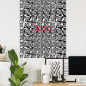 Zwart wit stralend patroon Thunder_Cove Poster (Thuiskantoor)