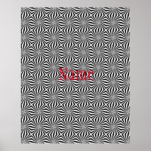 Zwart wit stralend patroon Thunder_Cove Poster (Voorkant)