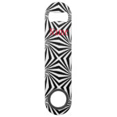 Zwart wit stralend patroon Thunder_Cove Speed Flessenopener (Voorkant)