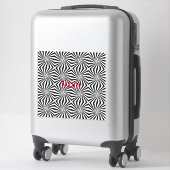 Zwart wit stralend patroon Thunder_Cove Sticker (Koffer)