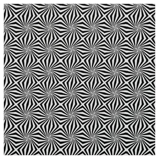Zwart wit stralend patroon Thunder_Cove Stof (Swatch)