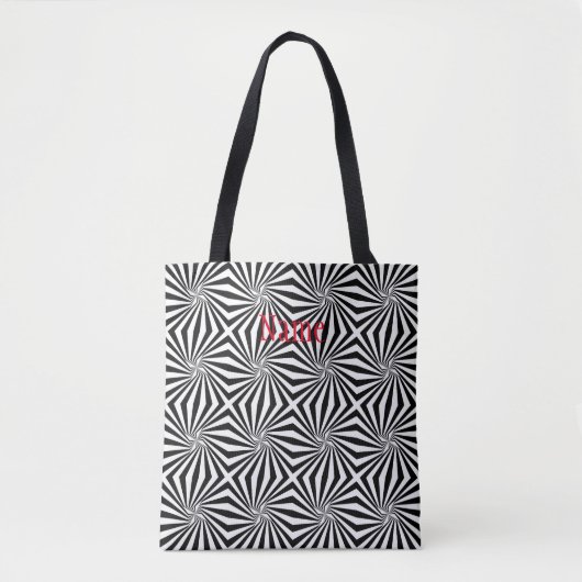 Zwart wit stralend patroon Thunder_Cove Tote Bag (Voorkant)