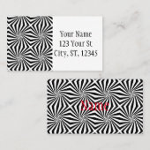 Zwart wit stralend patroon Thunder_Cove Visitekaartje (Voorkant / Achterkant)