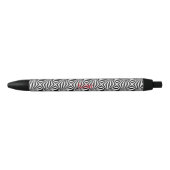 Zwart wit stralend patroon Thunder_Cove Zwarte Inkt Pen (Voorkant)