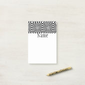 Zwart wit stralingspatroon Thunder_Cove r Post-it® Notes (Op bureau)