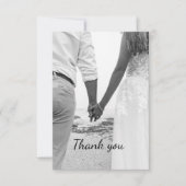 Zwart-wit strand bruiloft bedankt (Voorkant)