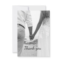 Zwart-wit strand bruiloft bedankt