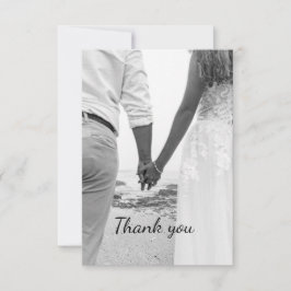 Zwart-wit strand bruiloft bedankt