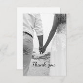 Zwart-wit strand bruiloft bedankt (Voorkant / Achterkant)