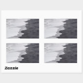Zwart-wit strand landschap rechthoekige sticker (Vel)