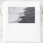Zwart-wit strand landschap rechthoekige sticker (Tas)